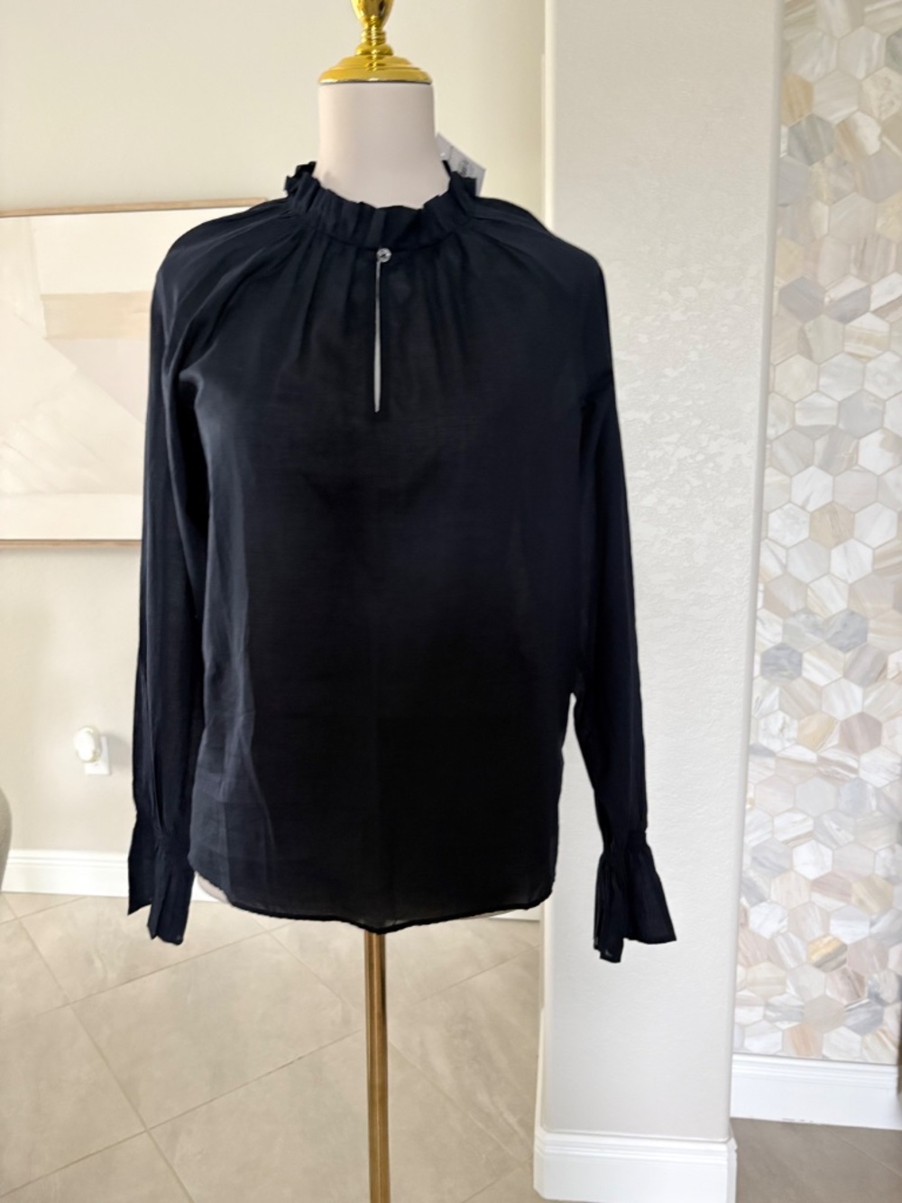 Ann Taylor Navy Blue Blouse